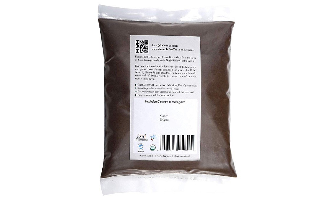 Daana Organic Coffee    Pack  250 grams